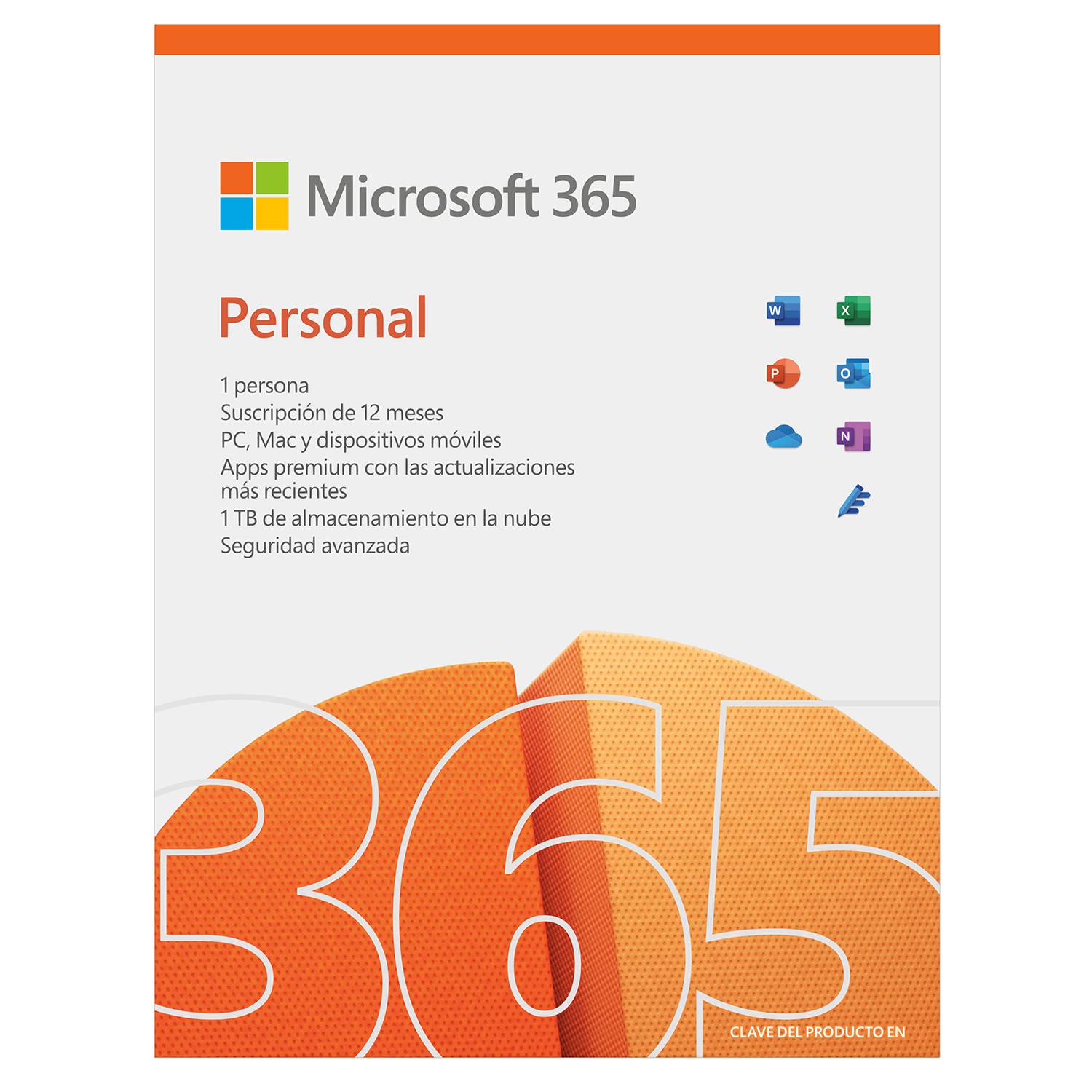 Microsoft Office 365 Personal 1 Usuario 5 Dispositivos 12 Meses